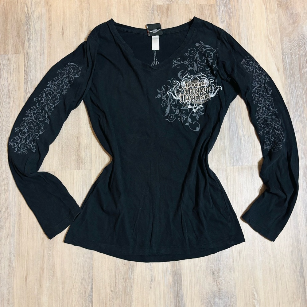 Women’s Harley Davidson Honolulu Hawaii Black Long sleeve large